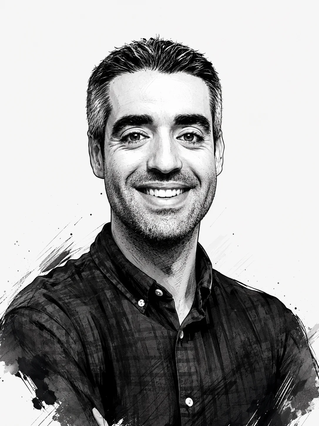 Retrato ilustrado de Carlos Alberto García Marco